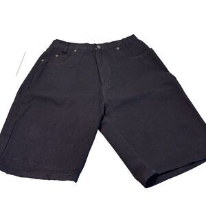 Penny Lane Jeans Women's Black Denim Shorts Size 14 100% Cotton Mid Rise Casual